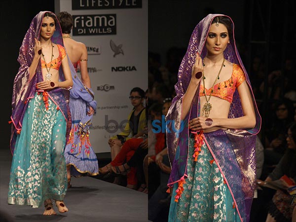 ब्‍लू और बैंगनी लहंगा