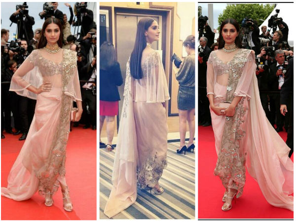 अनामिका खन्‍ना के लहंगे में सोनम