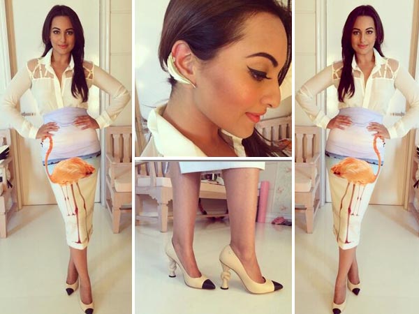 वाइट ड्रेस में सोनाक्षी सिन्‍हा